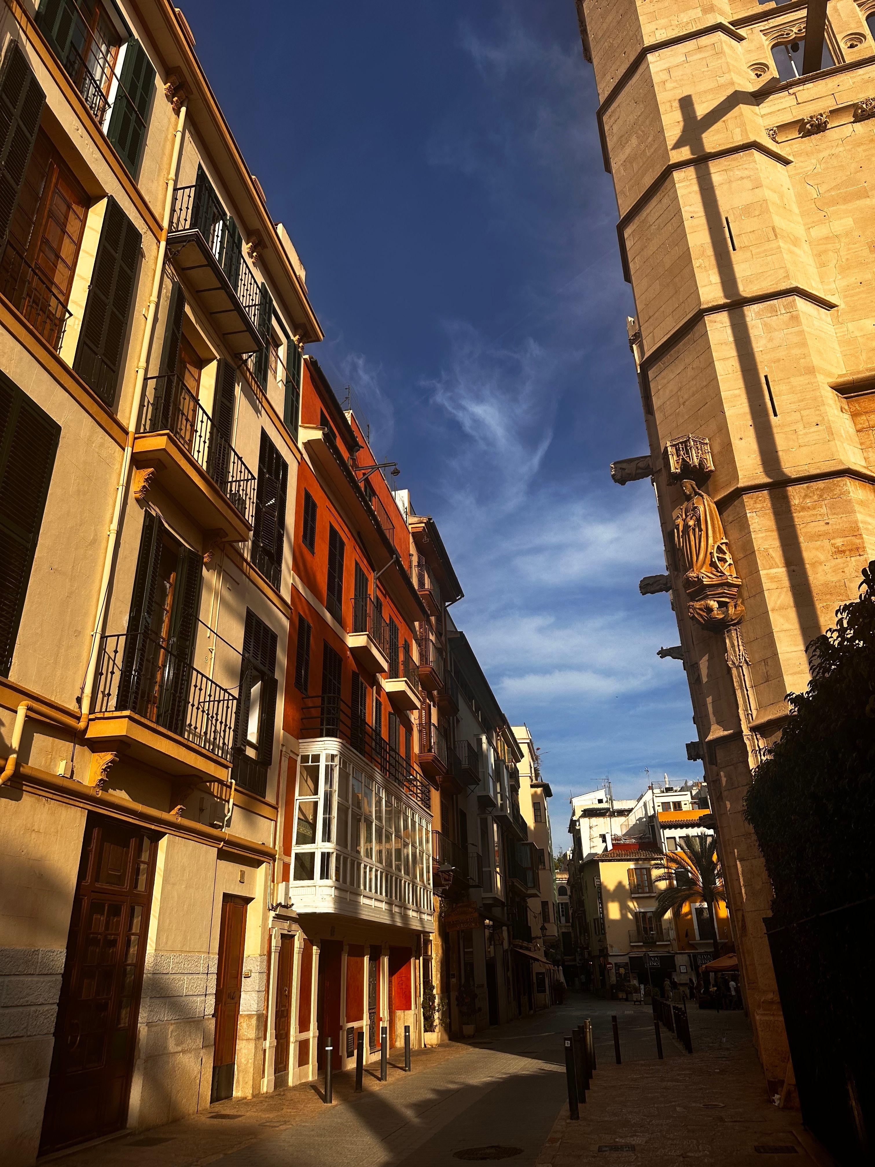 narrow street palma night